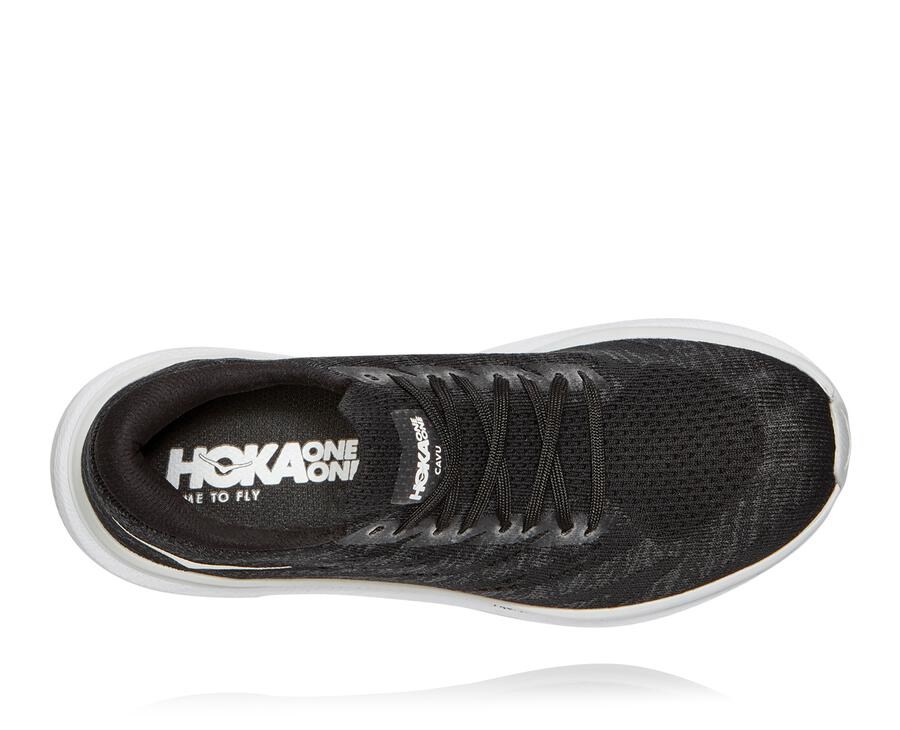 Hoka One One Loopschoenen Dames - Cavu 3 - Zwart/Wit - TE6041938